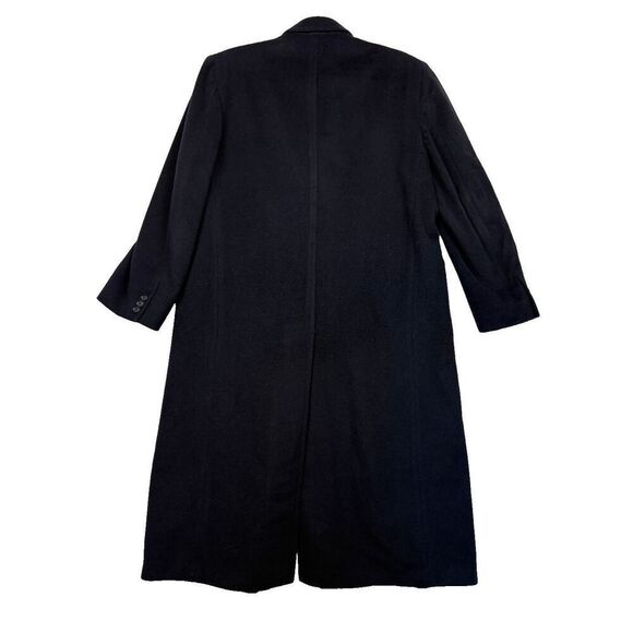 Allyn Saint George Mens Black Cashmere Blend Notch Lapel Trench Coat Size 38 - Picture 2 of 14